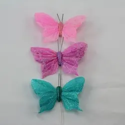 Glitter Pastel Butterflies Plain (12)