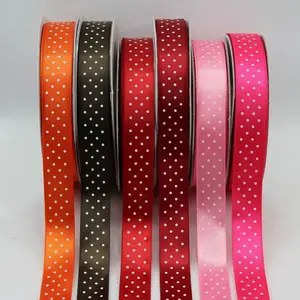 White Dot Satin Ribbon 15mm#1