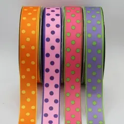 Grosgrain Ribbon With Contrast Dots 22mmx25m