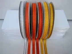 Grosgrain Ribbon With Contrast Stitching #1 10mmx25m