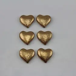 Stick On Polyresin Glitter Hearts Pkt 12 Gold