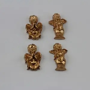 Stick On Polyresin Angels Pkt 12 Gold