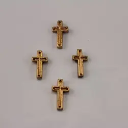 Stick On Polyresin Inset Crosses Pkt 12 Gold