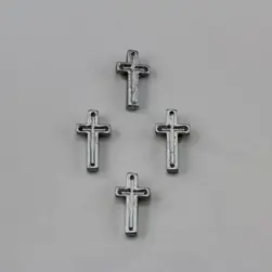 Stick On Polyresin Inset Crosses Pkt 12 Silver