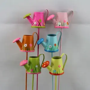 Small Tin Watering Can On Pick Pkt 6