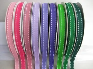 10mmx30m Grosgrain Ribbon With White Stitching #2