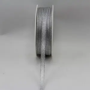 Nylon Metallic Taffeta Ribbon 6mmx30m Silver