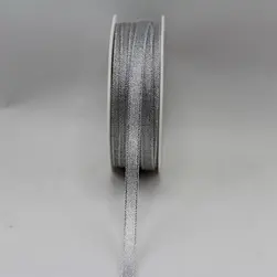 Nylon Metallic Taffeta Ribbon 6mmx30m Silver