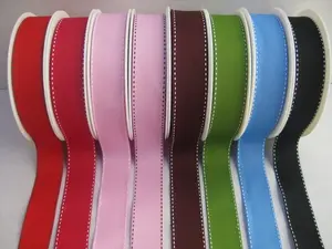 25mmx20m Contrast Stitch Grosgrain Ribbon