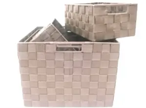 Set Of Four PP Storage Beige