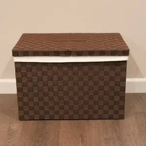 Medium Rect PP Chest Dark Brown With White Liner 58x39x40cm height 