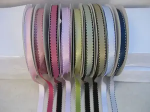 Duo Colour Saddle Stitch Satin Ribbon 10mmx25m #2