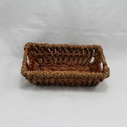 Medium Rect. Willow/Seagrass Tray Basket Honey 35x25x11cm 
