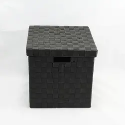 Med Cube PP Storage With Lid Black 30x30x30cm height