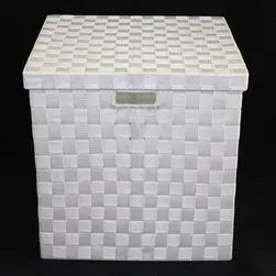 XLge Cube PP Storage With Lid White 40x40x40cm height
