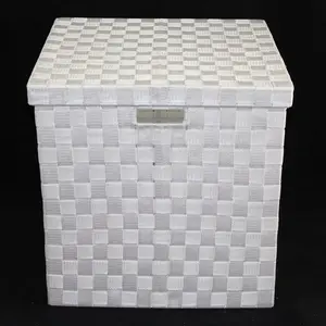 XLge Cube PP Storage With Lid White 40x40x40cm height