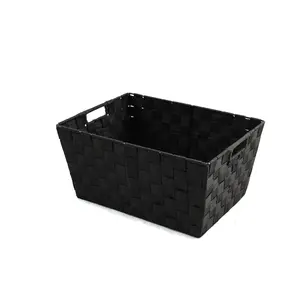 Sml Rect PP Storage Black 37x27x18cm Height