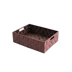 Small Rect PP Tray Cutout Hdls Dk Brown 34x26x10cm