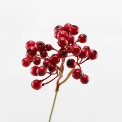 Small Berry Bunch Pick 26cm Red