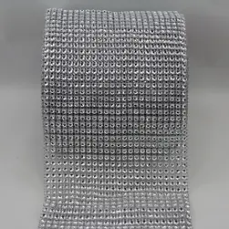 Diamonte Look Mesh Large 115mmx9m Silver